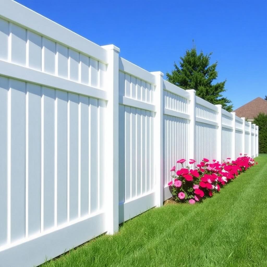 White vinyl privacy fence installed by A to Z in Utah