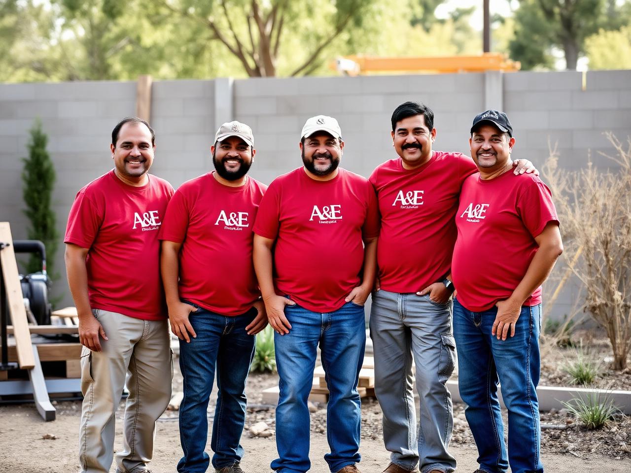 A to Z Construction LLC crew in branded red shirts on a Utah jobsite